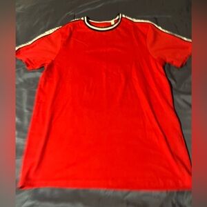 Guess Red Short Sleeve Tee with Stripe Detail